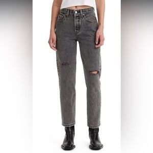 Levi’s 501 Original Cropped Distressed High Waisted Mom Jeans